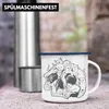 Trendation - Totenkopf Emaille Tasse Katzen Kaffee Frauen Produktbild-Vorschau 4