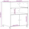 vidaXL Supporto per stampante con rotelle Bianco 60x48x74 Anteprima dell’immagine prodotto 7