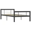 vidaXL Rama łóżka szaro-biała metalowa 90×200 cm Podgląd zdjęcia produktu 1