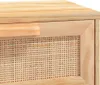 A close-up view of a wooden console table with a rattan insert. Náhľad obrázku produktu