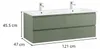 Mobile bagno doppio SORRENTO da 120 cm con piano in Anteprima dell’immagine prodotto 3