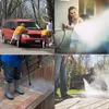 Collage of people using pressure washers in different settings. Produktbild-Vorschau