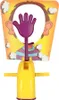 A toy game with a purple hand on a stick in front of a cartoon face. Podgląd zdjęcia produktu
