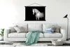 MuchoWow® Textilposter Pferd - Weiß - Schwarz 120x80 cm mit Produktbild-Vorschau 3