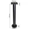 A black furniture leg with dimensions indicated by measurement lines and text. Produktbild-Vorschau