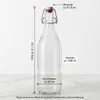 set di 12 bottiglie di vetro rotonde da 1000 ml con tappo a Anteprima dell’immagine prodotto 5