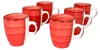 6er Set Chrissi Kaffeebecher Rot 300ml mit Henkel Produktbild-Vorschau 1