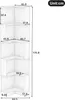 A diagram of a corner bookshelf with dimensions indicated. Anteprima dell’immagine prodotto