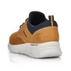 A rear view of a brown and navy sneaker with a white sole. Anteprima dell’immagine prodotto
