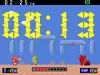 A video game scene with characters and a digital clock. Produktbild-Vorschau
