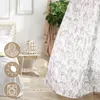 Halbtransparent Vorhang Blumenmuster Voile mit Kruselband Produktbild-Vorschau 6