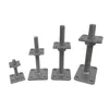 Four adjustable metal post supports of varying sizes are displayed against a white background. Produktbild-Vorschau