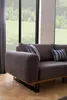 Designer Ecksofa L Form Polster Textil Modern Braun Luxus Produktbild-Vorschau 2