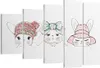 Bild auf Leinwand - Leinwandbild - Bunnys Hüte Illustration Produktbild-Vorschau 1