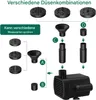 Diagram showing different nozzle combinations for a fountain pump. Produktbild-Vorschau