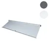 A product shot of a gray roller blind for a pergola or pavilion, with two color swatches (gray and white) in the upper right corner. Náhled obrázku produktu