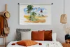 MuchoWow® Wandteppich Wandbehang Leuchtturm - Palme - Produktbild-Vorschau 4