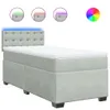 Boxspringbett mit Matratze Hellgrau 80x200 cm Samt Produktbild-Vorschau 1