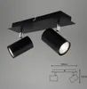 A black ceiling spotlight with two adjustable heads against a plain gray background. Produktbild-Vorschau