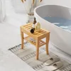 SUGIFT Duschhocker Bambus mit Ablage, Badhocker Duschsitz Produktbild-Vorschau 1