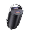 A black car charger with two USB ports, each with blue and orange lighting. Produktbild-Vorschau