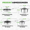 Set di pentole in acciaio inossidabile NutriChef, 8 pezzi – Anteprima dell’immagine prodotto 2