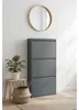 Pisa Armoire à chaussures à 3 rabats/portes en métal, gris. Voir les images du produit 9
