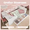 A child's bed with an integrated desk and storage drawers, set in a bedroom environment with decorative elements. Produktbild-Vorschau