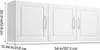 A white three-door wall cabinet with silver handles, shown with dimensions indicated by measurement lines and text. Podgląd zdjęcia produktu