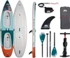A collection of stand-up paddleboard accessories laid out on a white background. Voir les images du produit