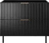 Mobile da bagno, nero + maniglia dorata, 80 x 77 x 46 cm Anteprima dell’immagine prodotto 3