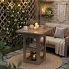 Tribesigns: Tavolino bar quadrato da 80 cm con 3 ripiani, Anteprima dell’immagine prodotto 4