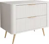 Nachttisch SCARLETT 2S mit Schubladen / Beige + Gold Produktbild-Vorschau 6