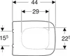 A technical drawing with dimensions of a toilet seat. Podgląd zdjęcia produktu