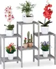 Relaxdays Blumentreppe Holz, Shabby Chic, Innenbereich, Produktbild-Vorschau 1