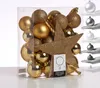 Christbaumkugel - Weihnachtsbaumkugel - bruchfest - glänzend, matt und glitzernd - gold - 33er Set Produktbild-Vorschau