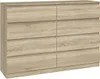 Komoda Malwa M8 140 cm z 8 szufladami w kolorze sonoma Produktbild-Vorschau 4