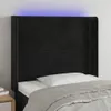 vidaXL LED Kopfteil Schwarz 83x16x118/128 cm Samt Produktbild-Vorschau 2
