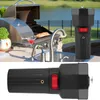 A collage showing a barbecue grill with food and a drink, and a close-up of a black electric grill motor. Produktbild-Vorschau