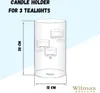 Wilmax porta tealight in vetro per 3 tealight, 20 cm - Anteprima dell’immagine prodotto 4
