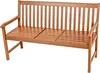 A wooden bench with a slatted seat and backrest, shown against a white background. Produktbild-Vorschau