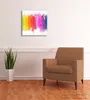 Wallario Premium Leinwandbild Regenbogenstreifen auf weißem Produktbild-Vorschau 2