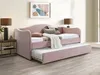 Ausziehbares Tagesbett 2 x 90 x 190 cm - Velours - Rosa - Produktbild-Vorschau 2