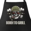 Born To Grill Grill-Schürze für Herren mit SpruchTotenkopf Produktbild-Vorschau 1