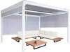 Alu Pergola HWC-L41 mit 3x Seitenwand, Lamellen-Pavillon, Produktbild-Vorschau 1
