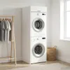 vidaXL Mobile lavatrice bianco 67,5 x 68 x 200 cm Materiale Anteprima dell’immagine prodotto 3