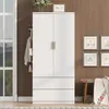 MODFU Kledingkast, wit, 70 x 50 x 170 cm, opbergkast met Productafbeelding-voorbeeld 1