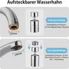 Wasserhahn Aufsatz Schwenkbar, 360° Drehbar Doppelfunktion Produktbild-Vorschau 5