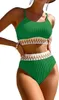 Push-Up-Bikini Damen-Bikini-Set gerippt hoch tailliert Produktbild-Vorschau 3