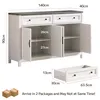 Credenza BEALIFE con 4 ante | 140x40x90 cm | MDF con angoli Anteprima dell’immagine prodotto 2
